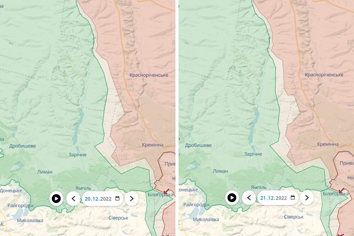 Позиції біля Кремінної 20-21 грудня
