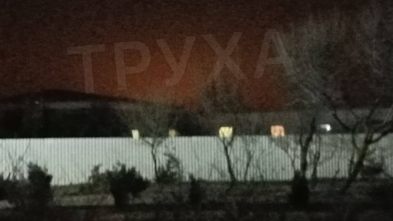 Пожар в месте прилета под Геническом