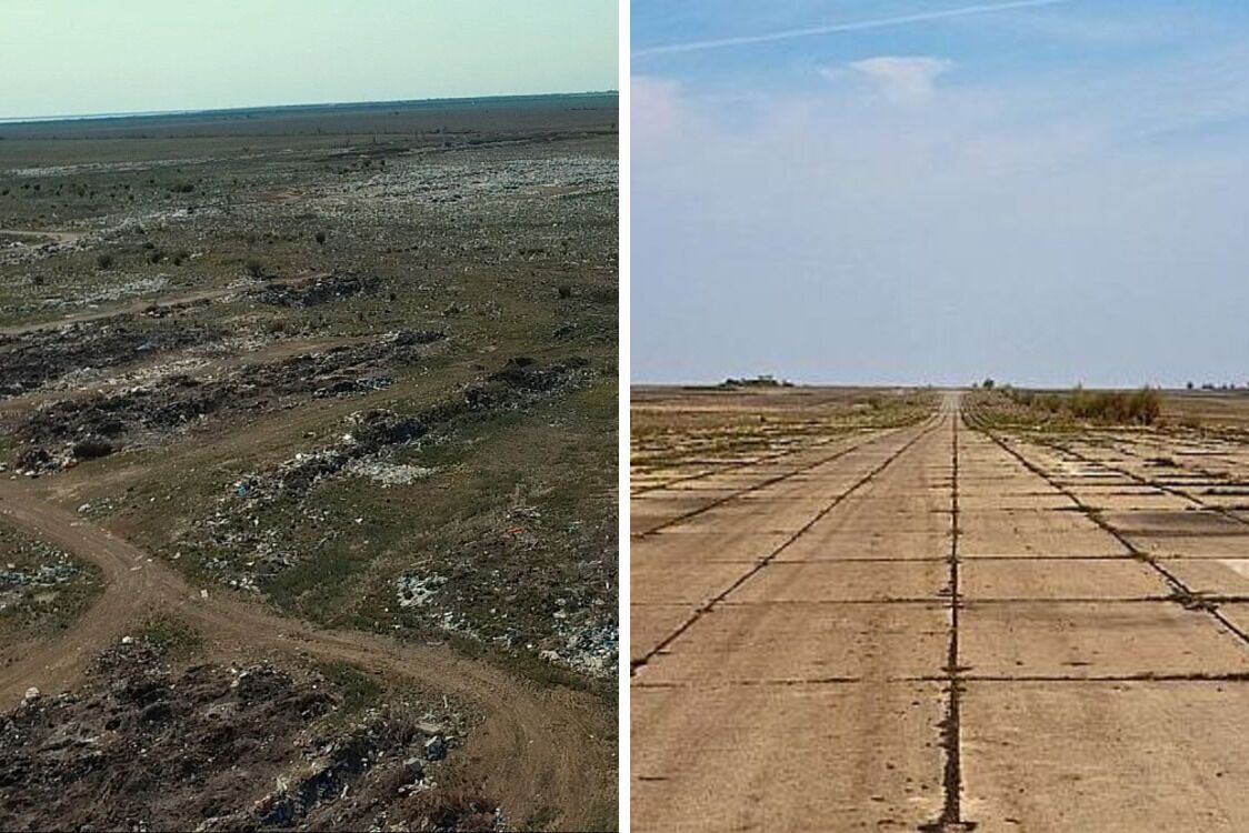 Закинутий військовий аеродром під Генічеськом та бетонні плити зі злітної смуги