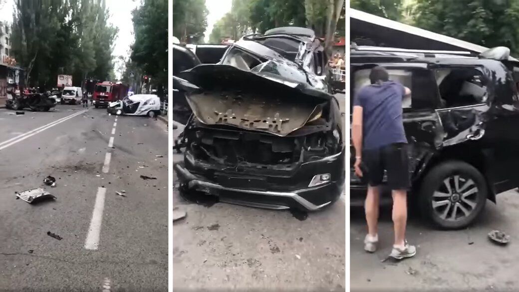 Смертельное ДТП на трассе в Донецке: грузовик окупантов ''раздавил'' маршрутку (видео)