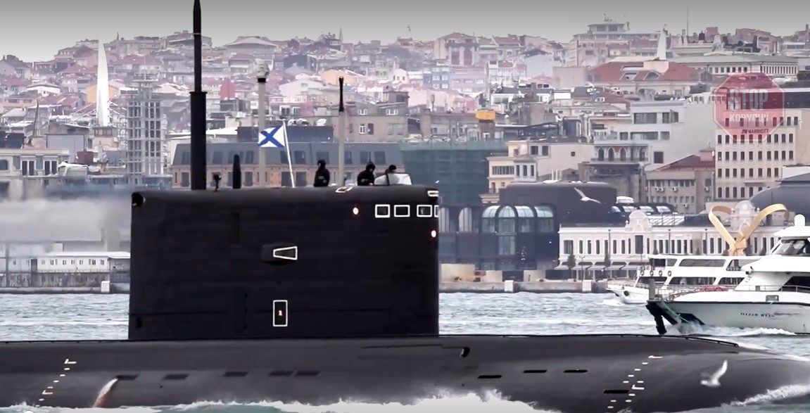  Підводний човен ''Ростов-на-Дону''. Фото: скрін відео Reuters