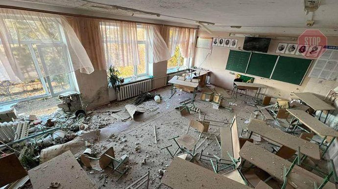  Зруйнована школа Фото: Телеграм Кулеби