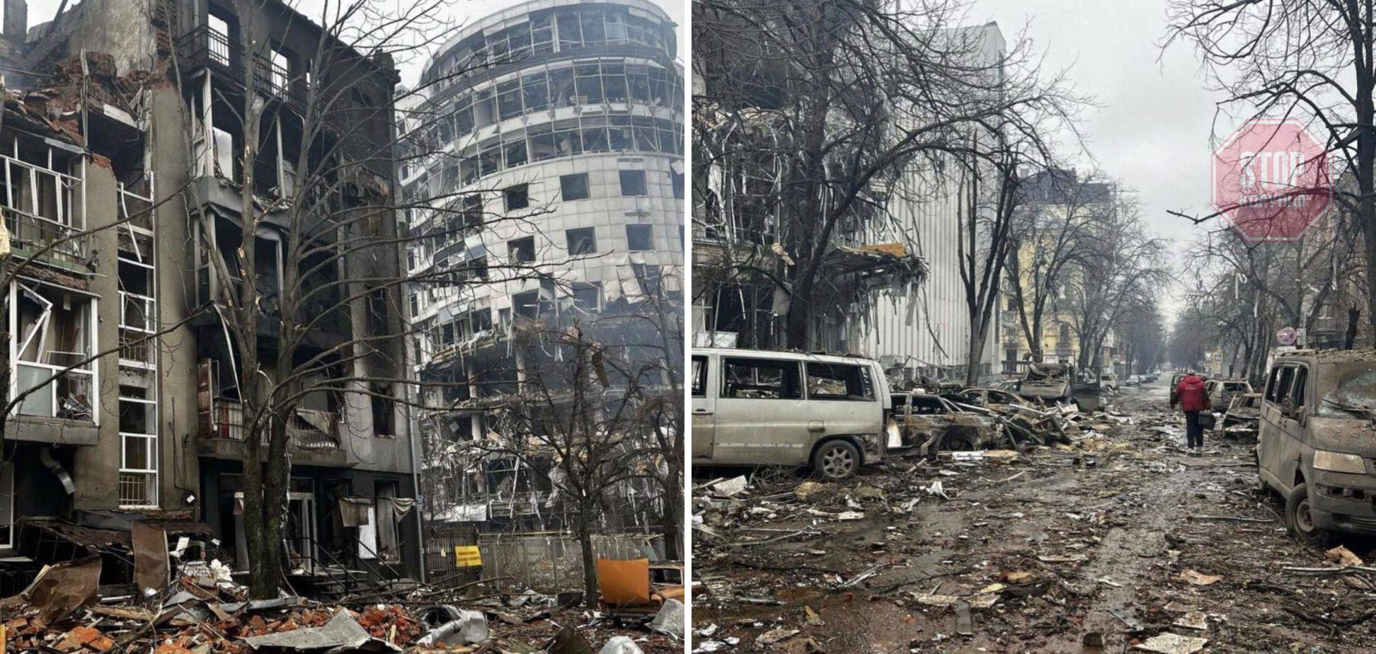  Зруйновані російськими військовими вулиці та будинки Харкова Фото: СтопКор