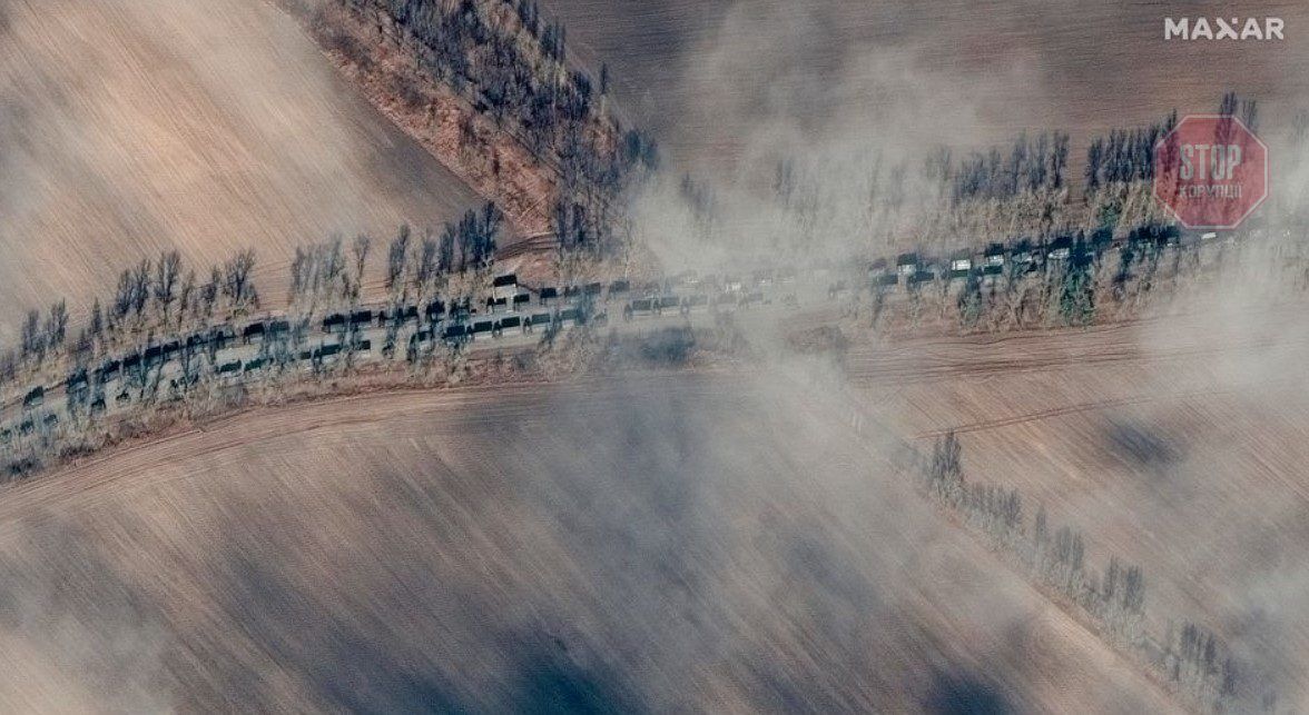  Супутниковий знімок російської техніки. Фото: Maxar