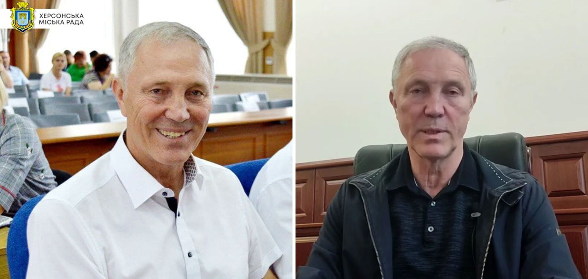 Экс-мэр Херсона Владимир Сальдо в 2021 (слева) и 2022 (справа) годах