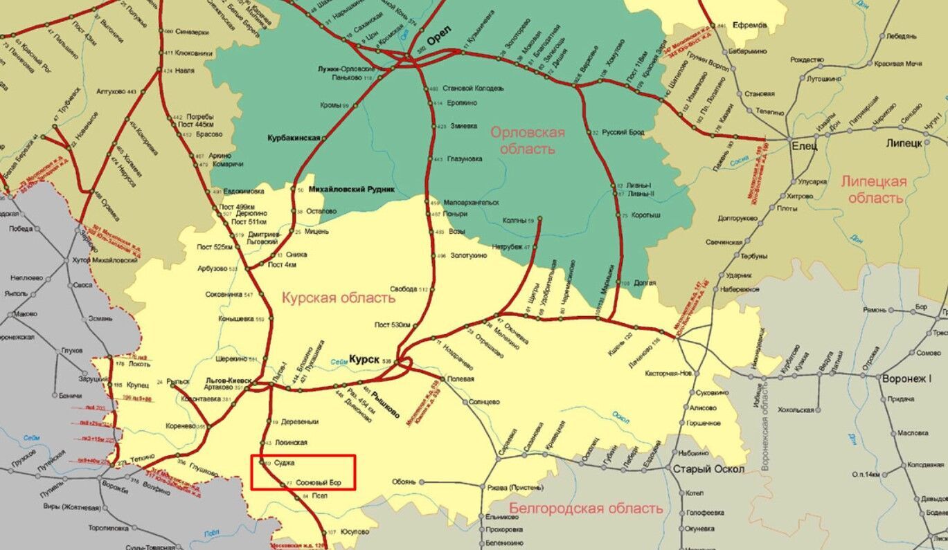 Карта Московской железной дороги