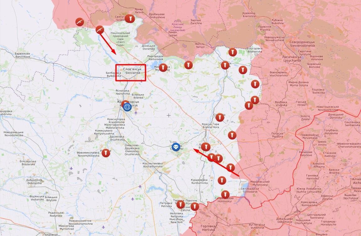 В Донецкой области враг пытается обойти Славянск с 2-ух сторон – ВСУ