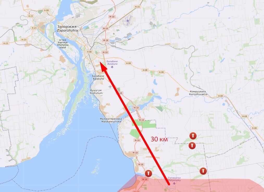 Ситуация возле Запорожья