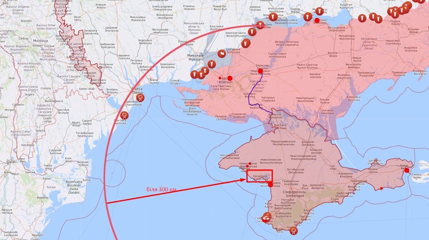 линия фронта в Крыму