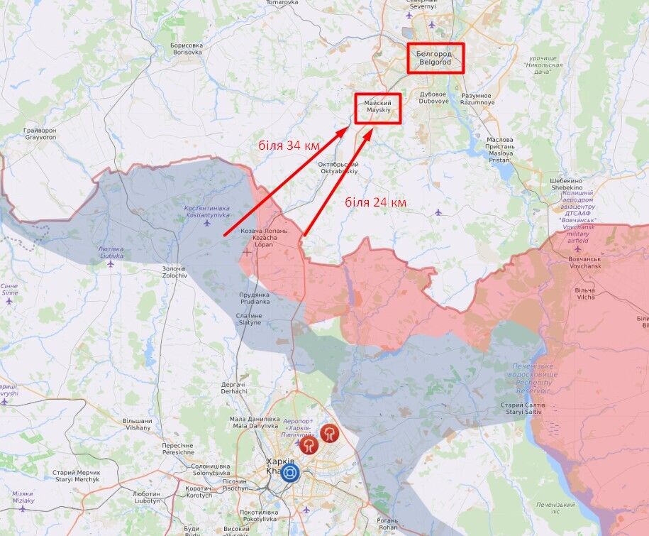 Ситуация на линии фронта между Харьковщиной и Белгородщиной