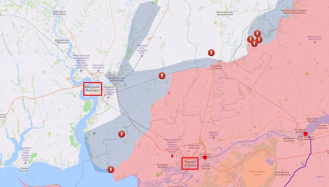 Ситуация на линии фронта в Херсонской области