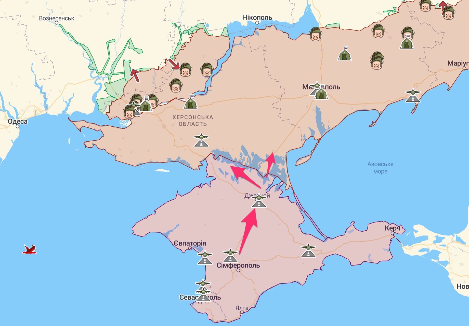 В Крыму зафиксировано движение техники с БК в сторону материковой Украины