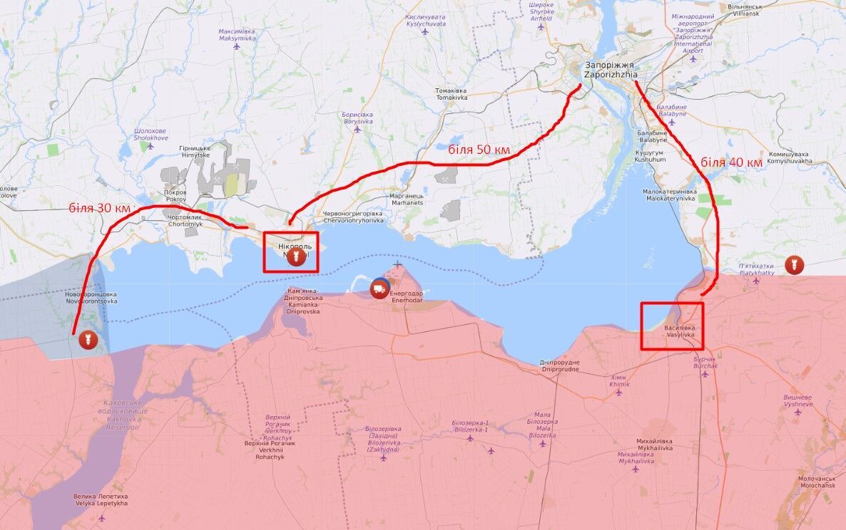линия фронта на юге Украины