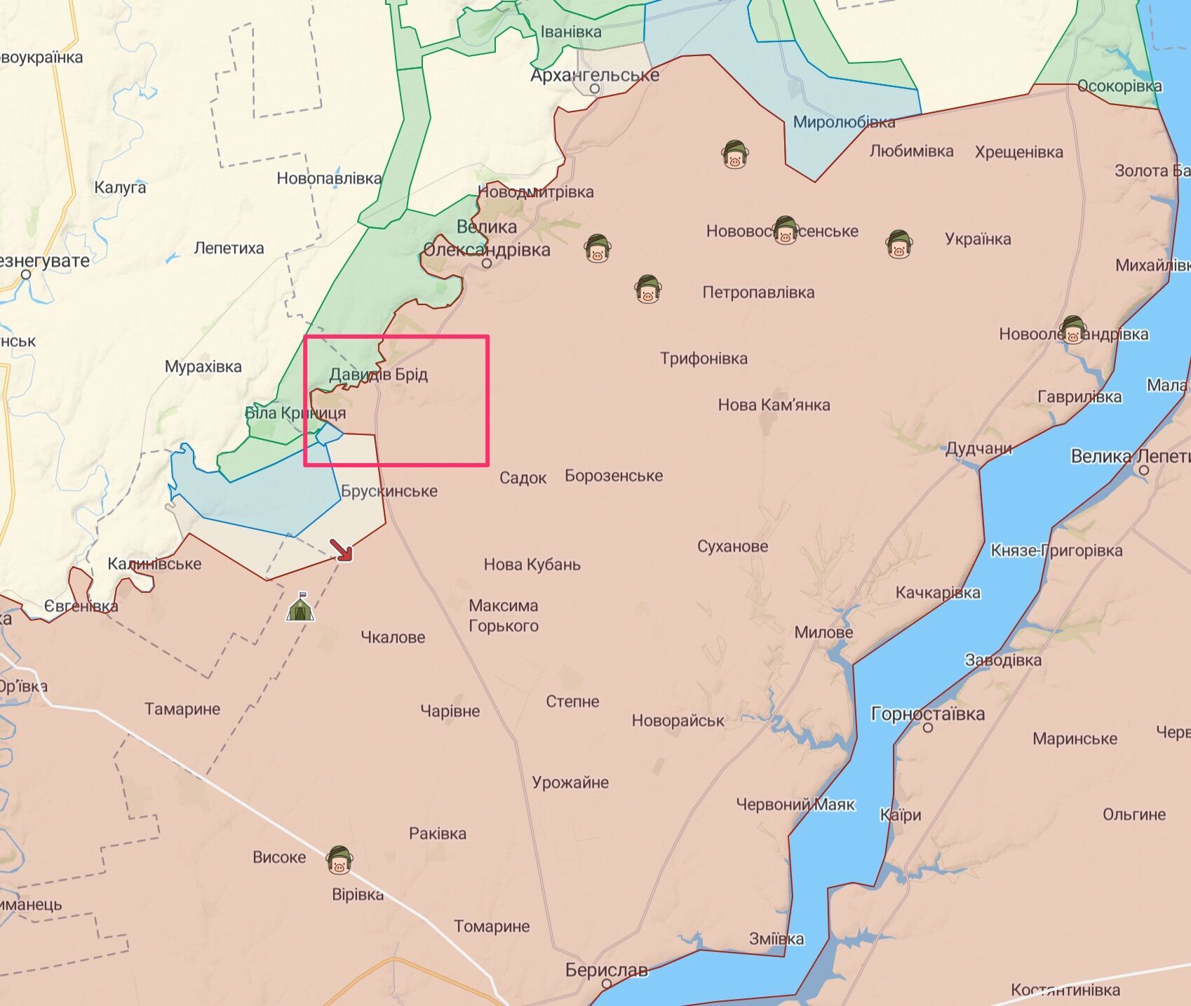 6 ОБРП россиян в последнее время была замечена на севере Херсонско-Бериславского плацдарма