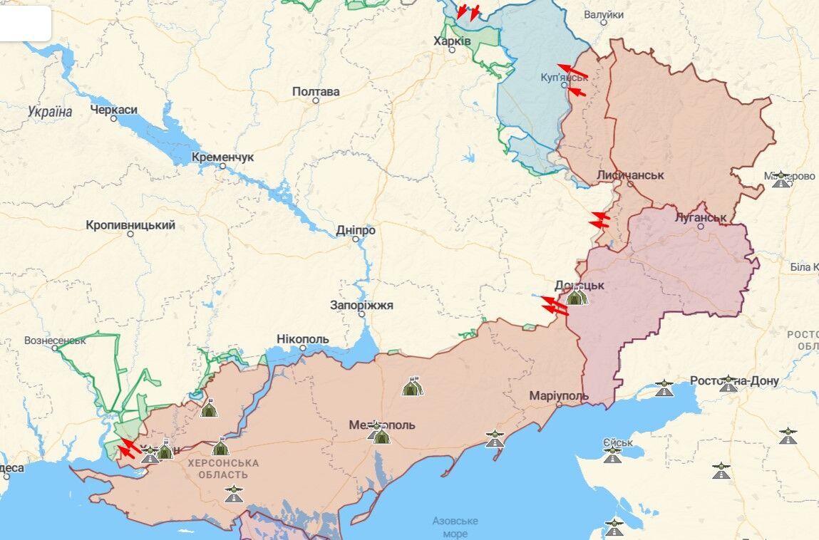 Линия фронта на востоке Украины