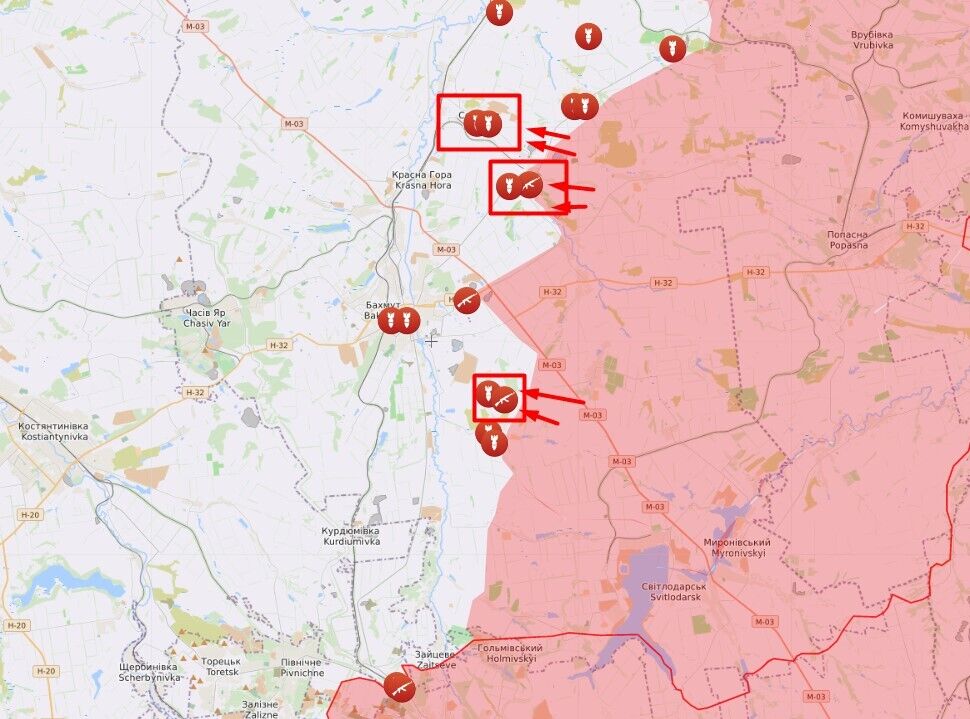 Ситуация возле Бахмута в Донецкой области