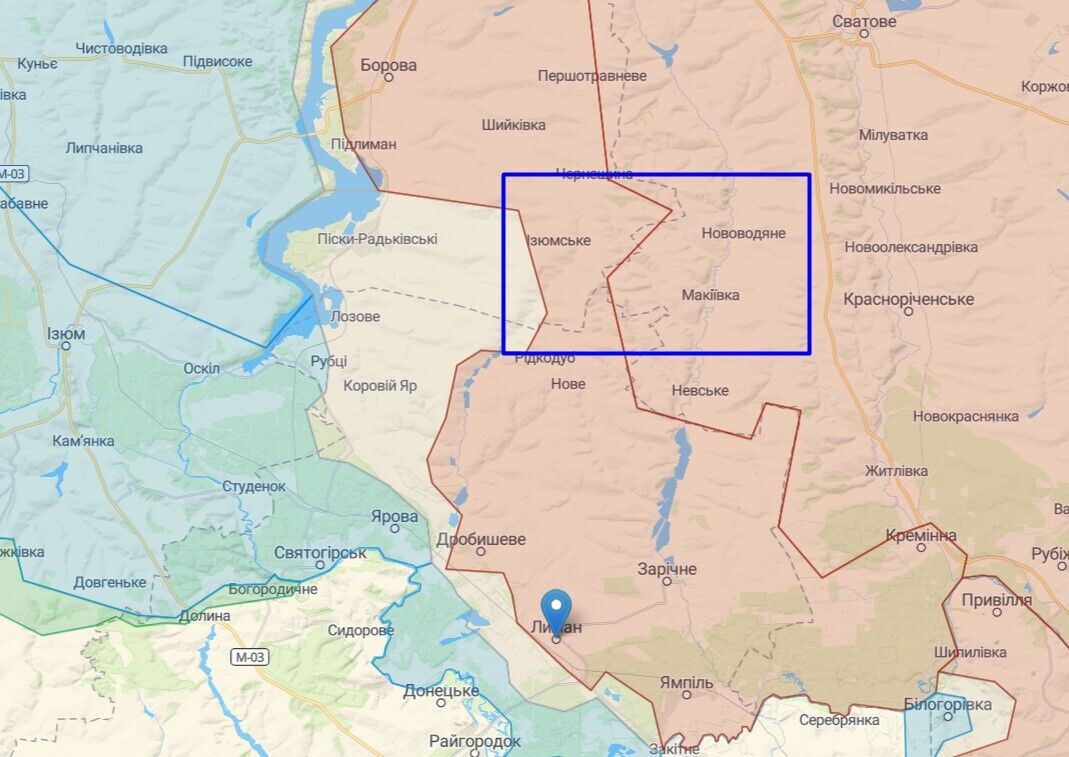 Линия фронта на границе Харьковщины и Донбасса-Луганщины