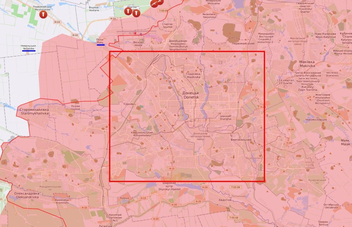 Ситуація на лінії фронту біля Донецька