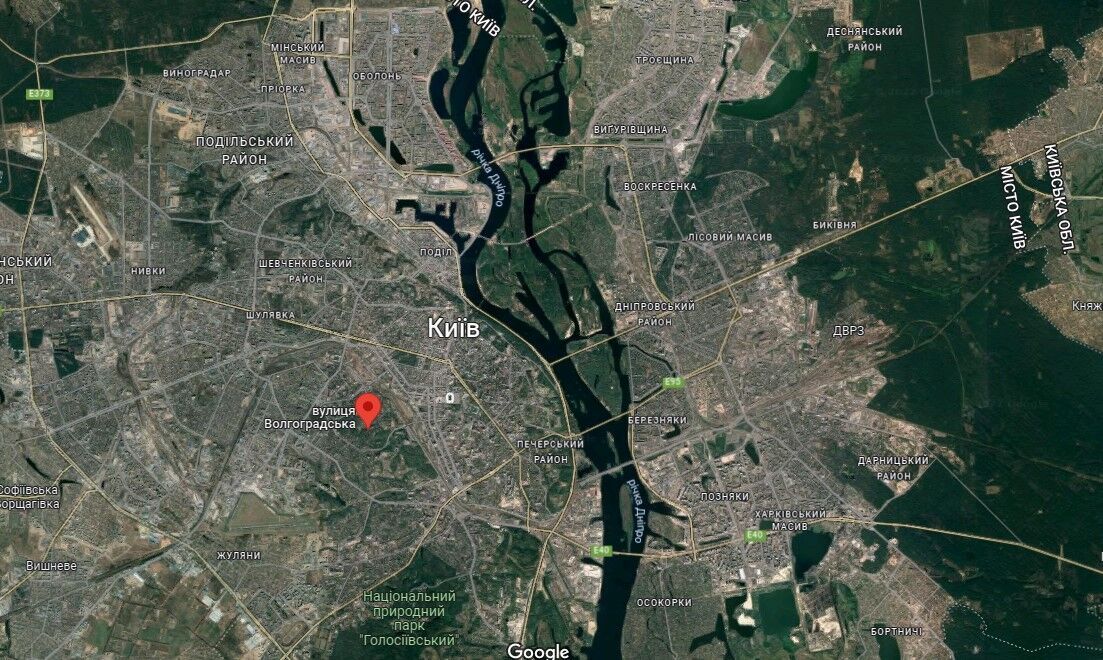 Ратушного (Волгоградская) карта Киева