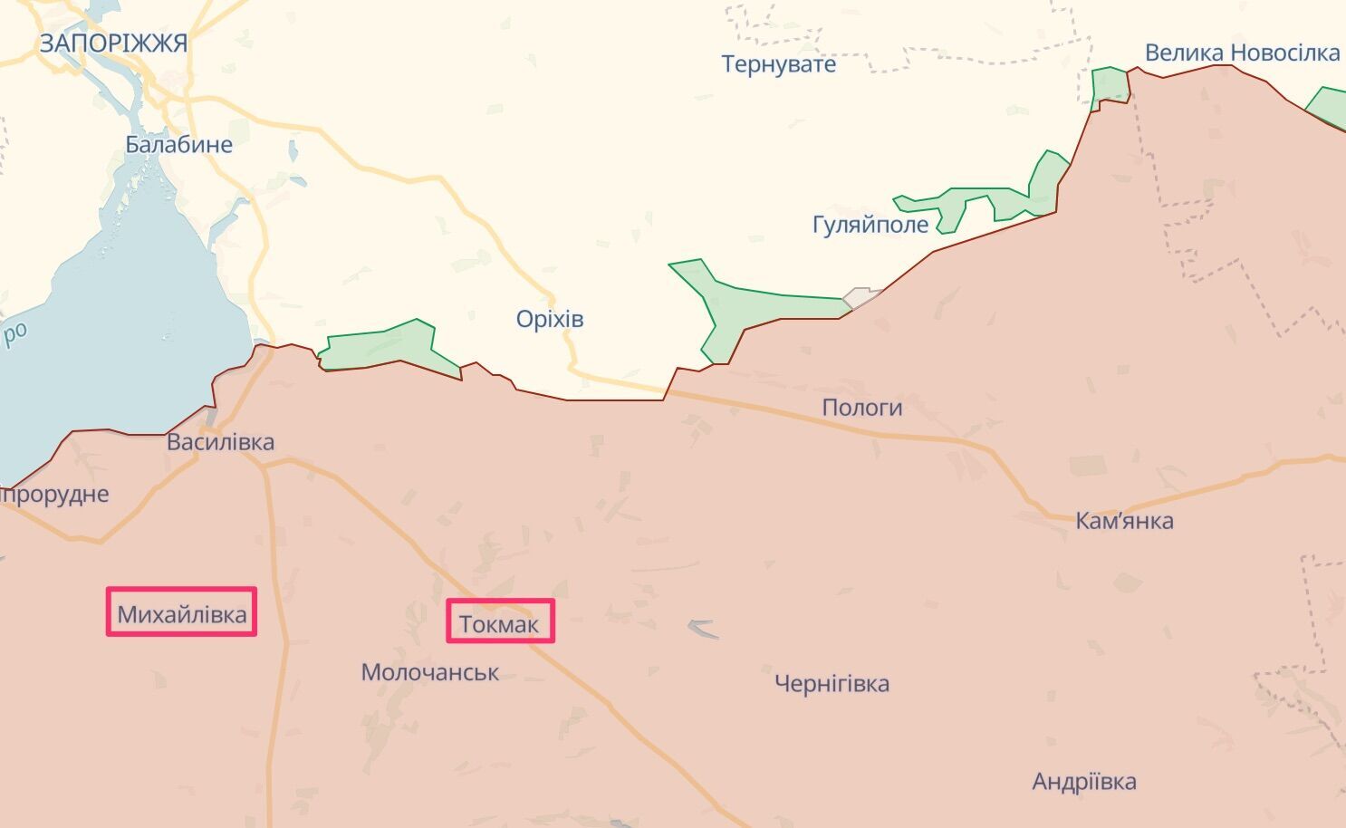 У Михайлівці і Токмаку зафіксовано прибуття резервів армії рф з Криму