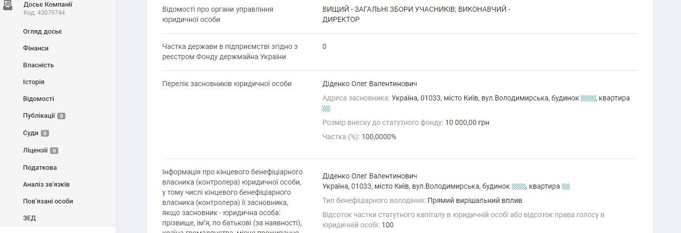 Компания ''Магнус Трейдинг Украина'' принадлежит экссоветнику НАК ''Нафтогаз'' Олегу Диденко на 100%