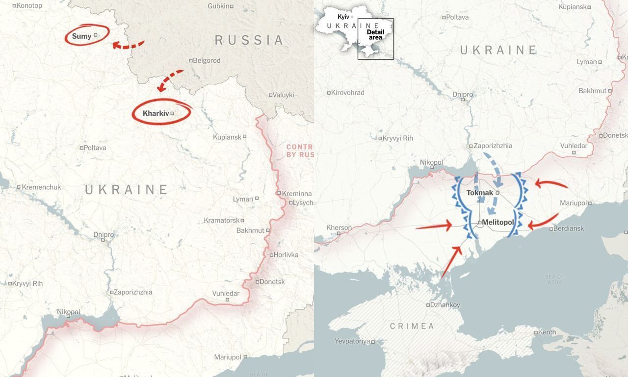 Росія відкриє новий фронт, ймовірно, у районі Сум та Харківщини - New York Times
