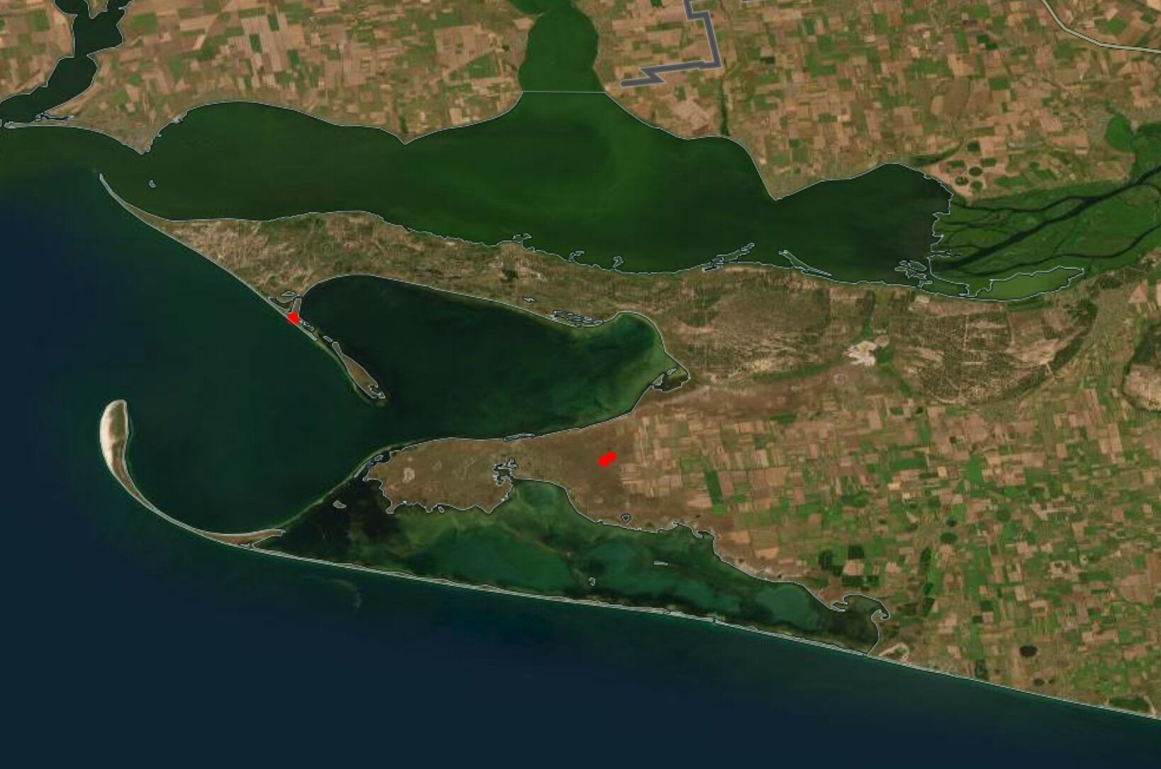 Спецпроєкт NASA зафіксував три вогнища пожежі в районі Кінбурну та Ягорлицької затоки 28 лютого