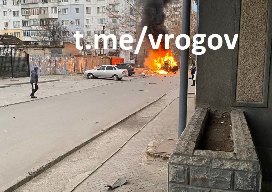 Автівка, яка вибухнула у центрі Мелітополя на окупованій частині Запоріжжя