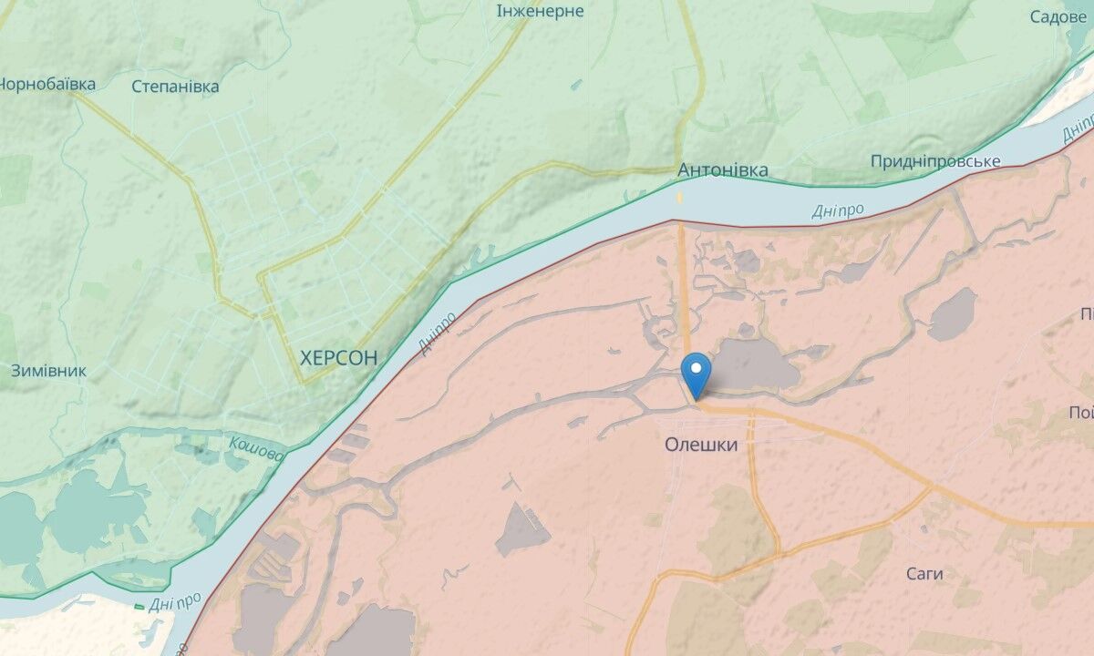 Херсонщина: ВСУ уничтожили блок-пост армии рф на въезде в Олешки (видео)