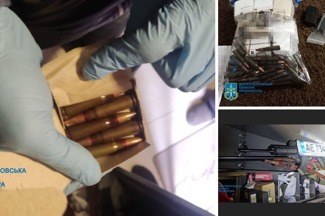 Стрілецька зброя та набої, виявлені у одного з членів угруповання у Дніпрі