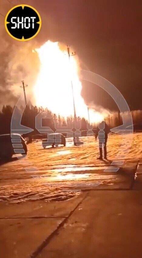 Пожежа на газогоні у Свердловській області рф