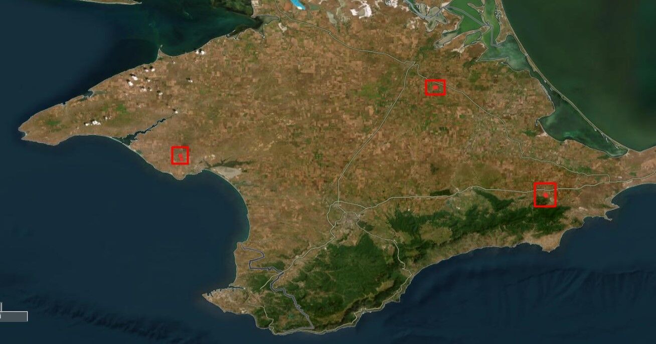 Новые точки в Крыму, появившиеся на карте пожаров NASA