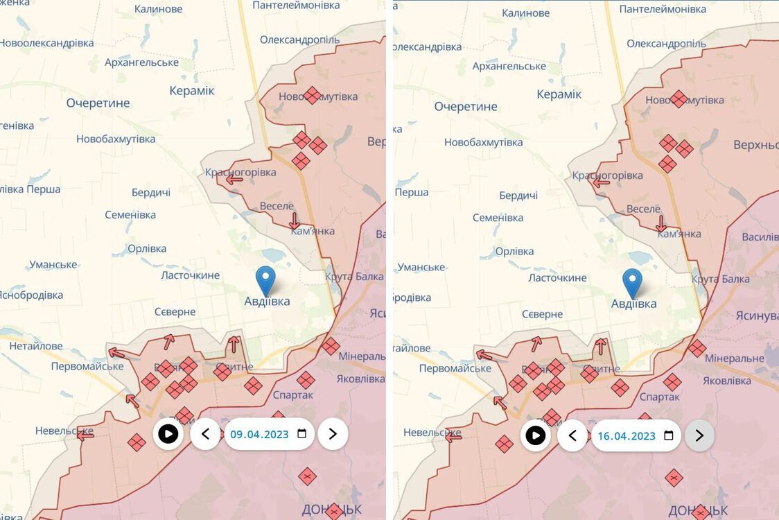Ситуация под Авдеевкой в Донецкой области - период 9-16 апреля 2023 года
