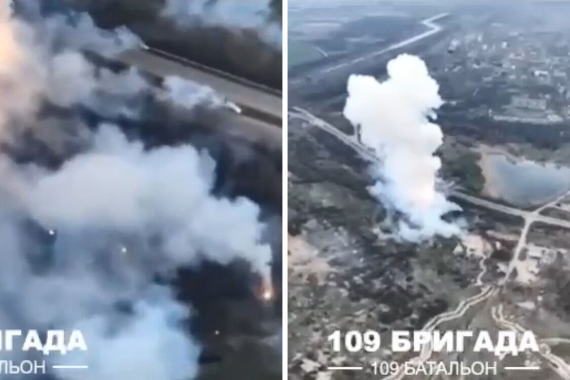 Местность, над которой поднимается дым от уничтоженного ''БУКа'' армии РФ