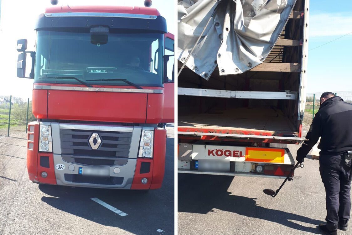 Пограничный патруль решил тщательно проверить грузовик Renault, следовавший из Польши на Львовщину