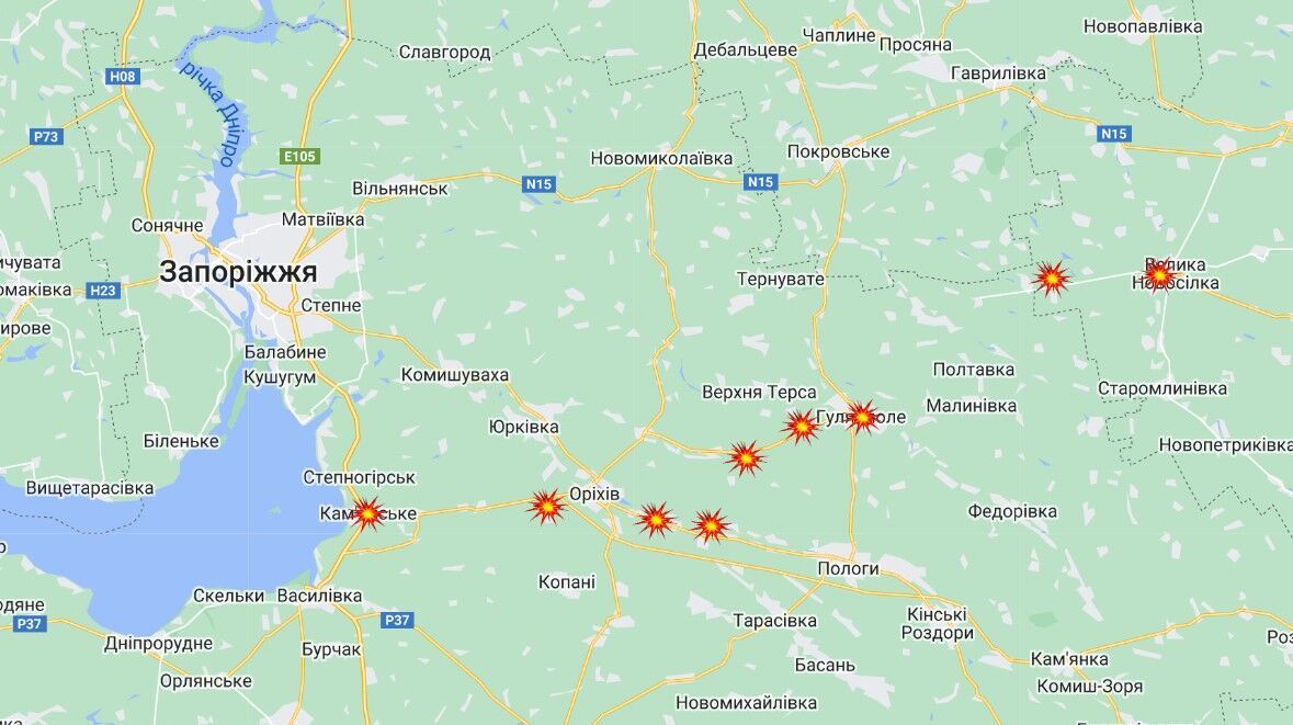 Обстрелы Запорожской области