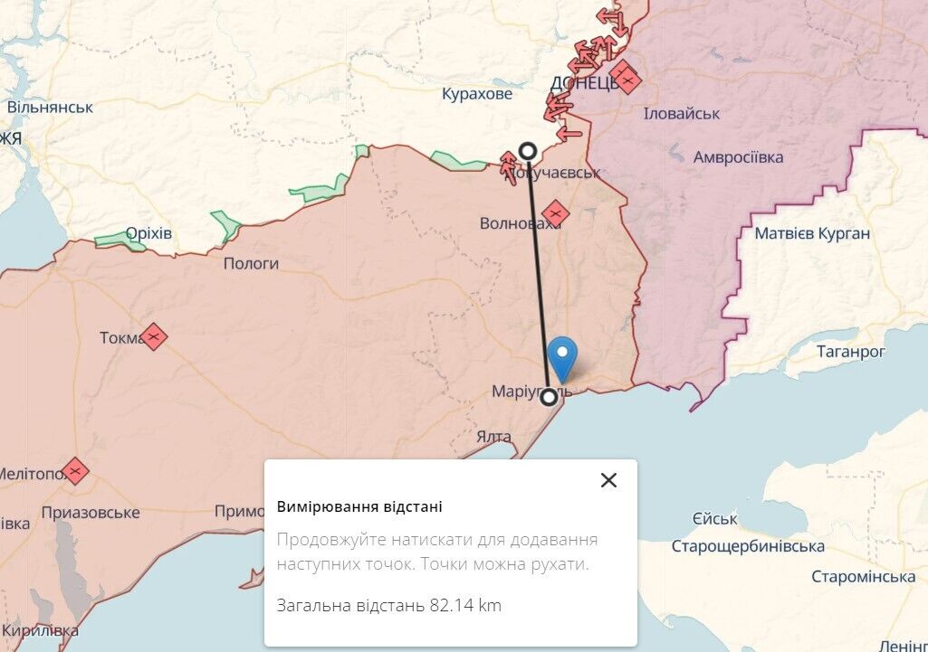 Ситуация на линии фронта на юге Донбасса