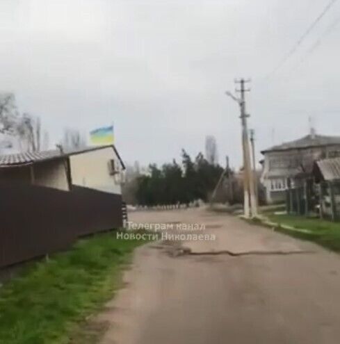 Украинский флаг в Прибужье Николаевской области
