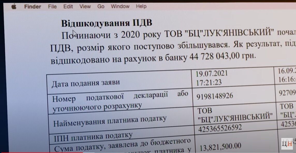 ООО ''БЦ ''Лукьяновский'' - документ о возврате НДС