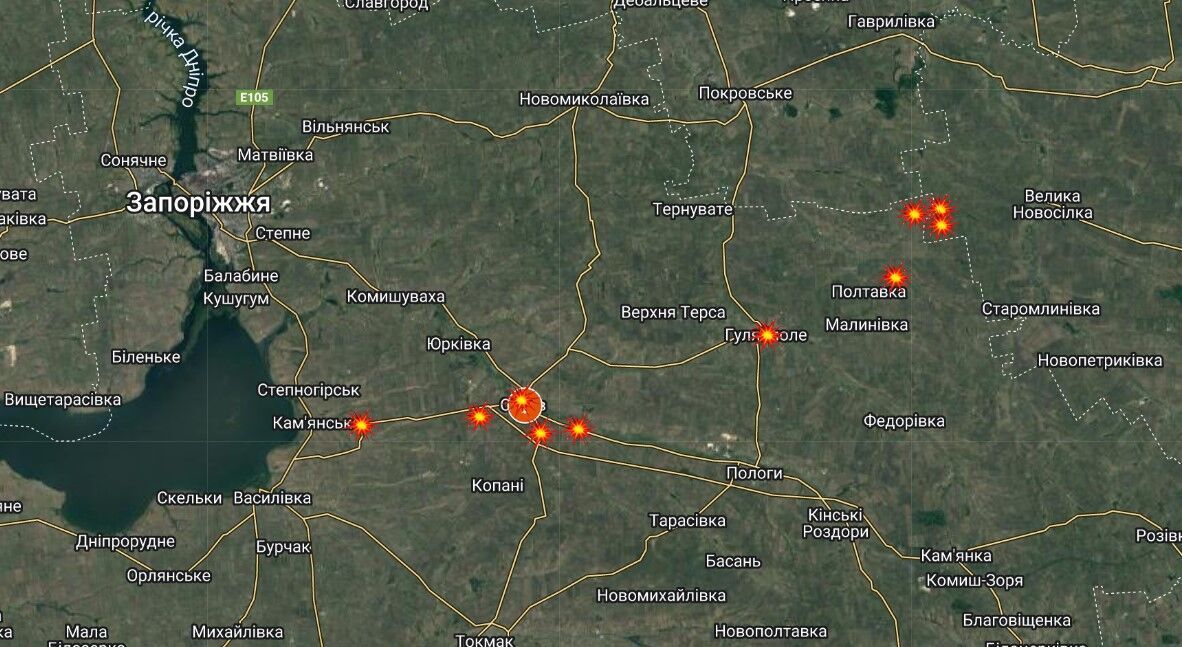 Запорожский отрезок фронта - обстрелы армией рф по состоянию на 30 мая 2023 года