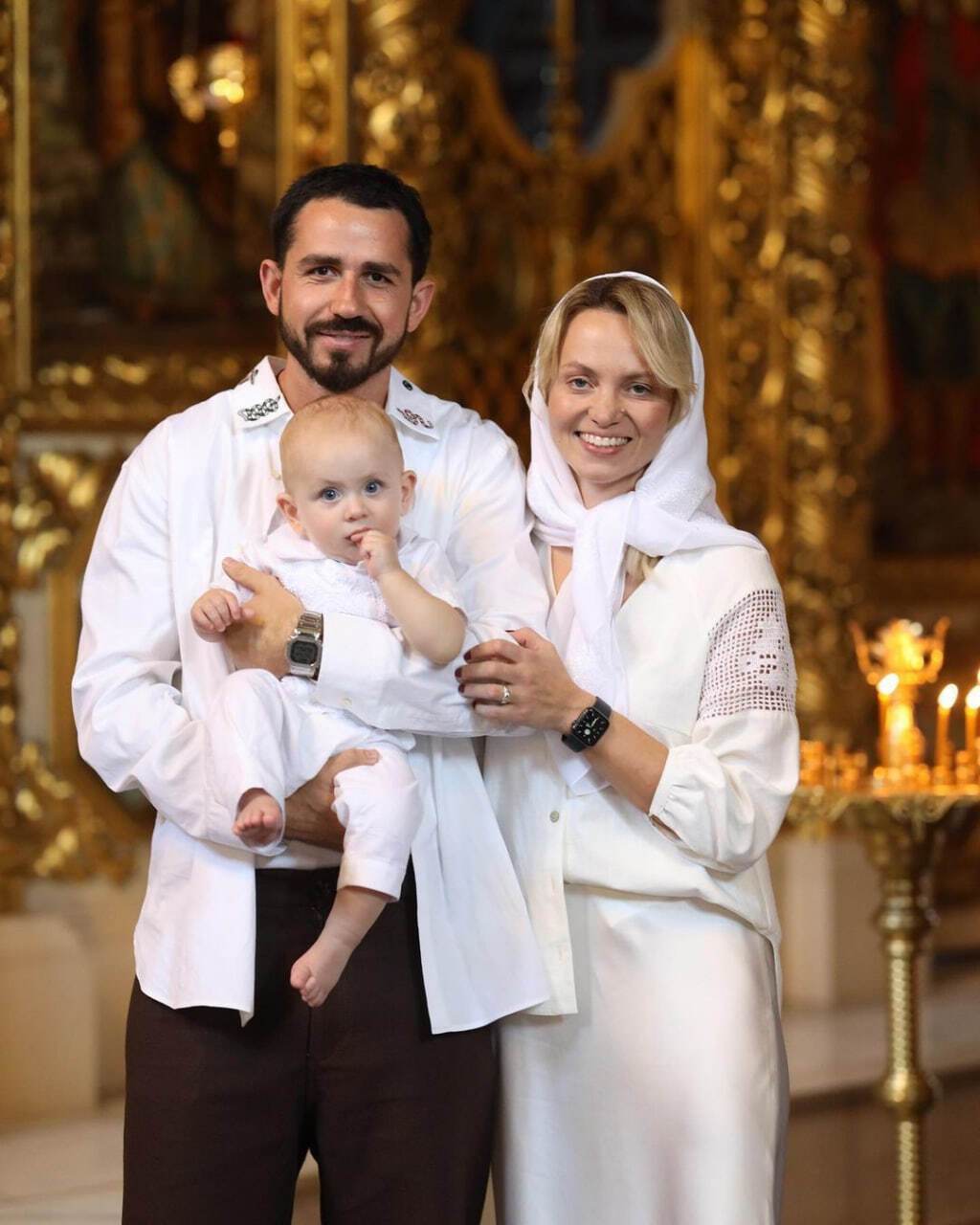У Києві Вікторія Маремуха похрестила сина від чоловіка-француза