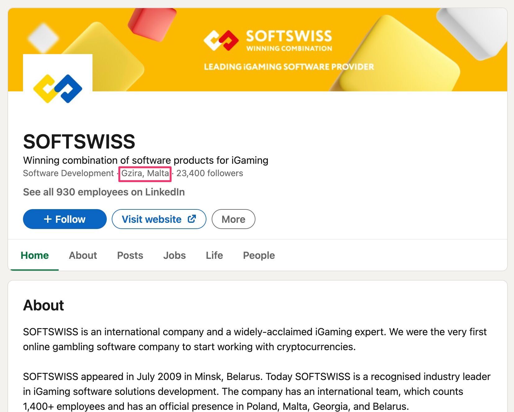Главный офис SoftSwiss сейчас, вероятно, расположен на Мальте