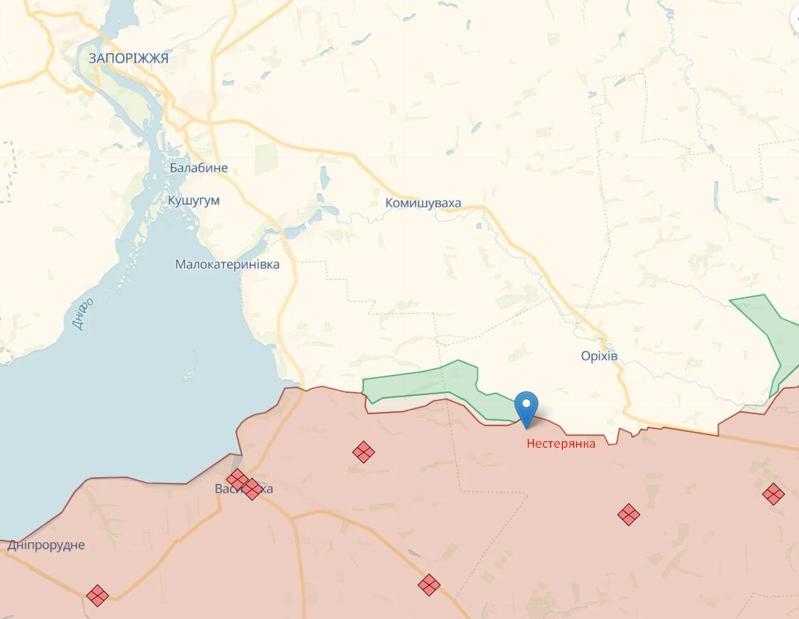 Місцерозташування села Нестерянка Запорізької області