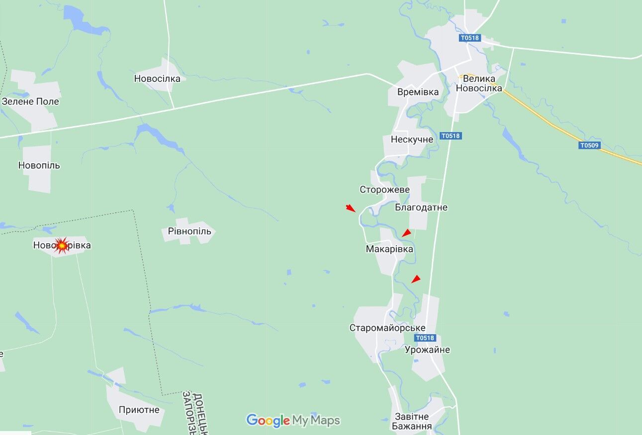 Местность на границе Запорожской и Донбасской области, где армия рф взорвала дамбу