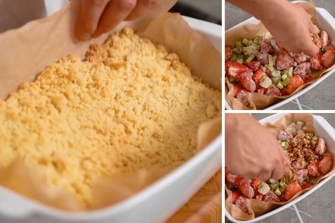 Складання пирога з ревенем