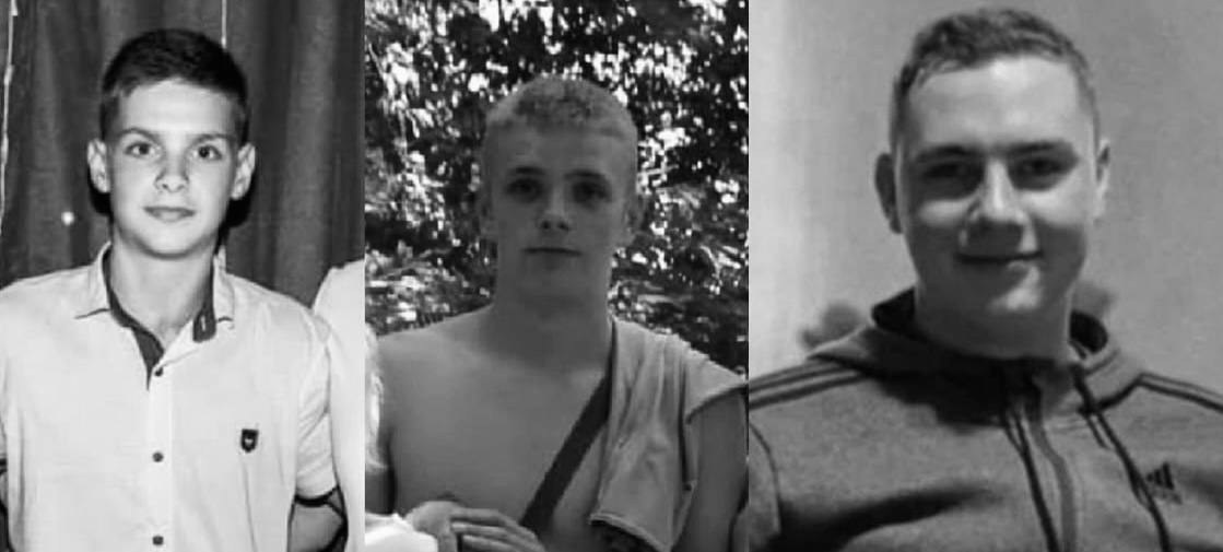 Жертви армії рф у Кривому Розі, 13 червня 2023 року: Андрій Рихель (17 років), Владислав Кузнецов (20 р.), Антон Бабіч (21 р.)