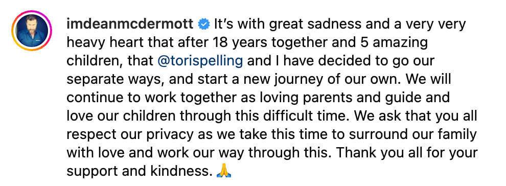 Зірка ''Беверлі-Хіллз'' Торі Спелінг і Дін Макдермотт