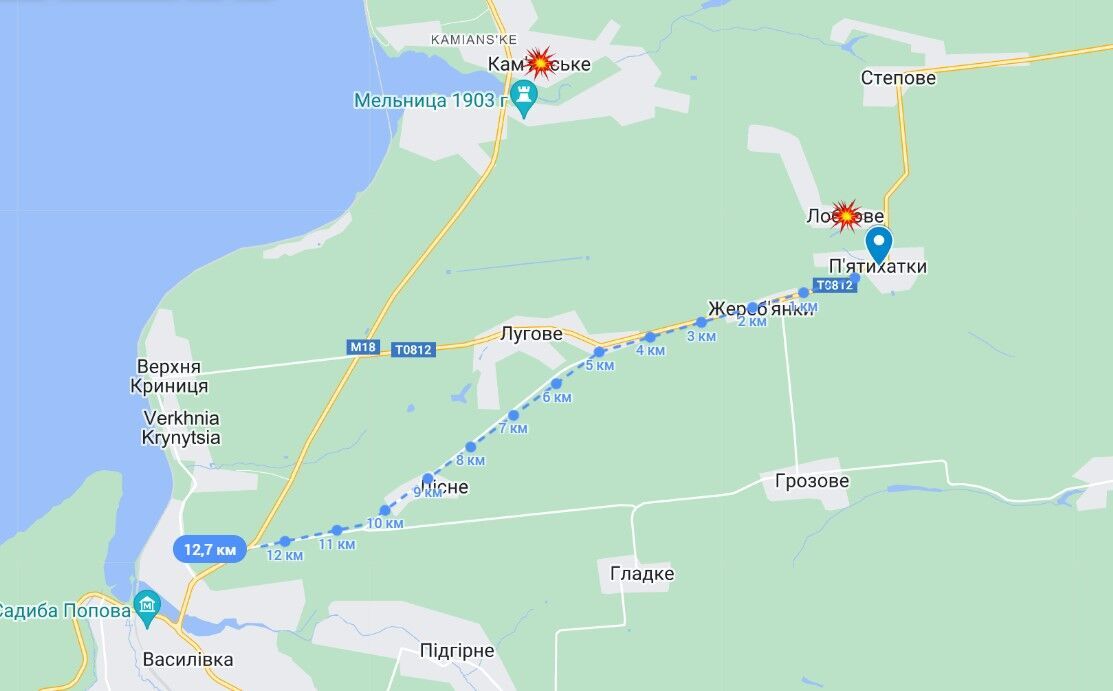 Пятихатки в Запорожской области - месторасположение