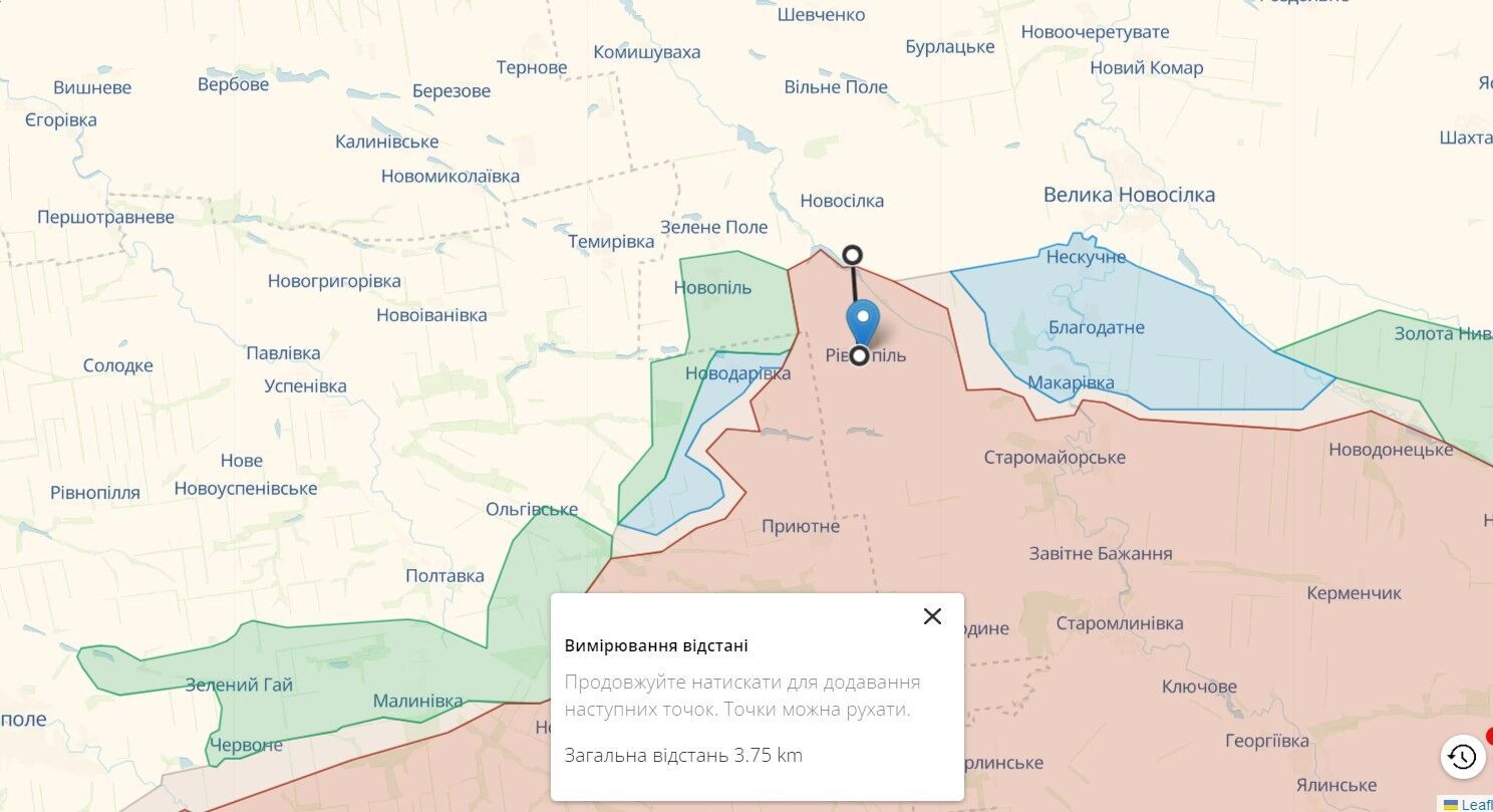 Месторасположение Ровнополя Волновского района Донецкой области