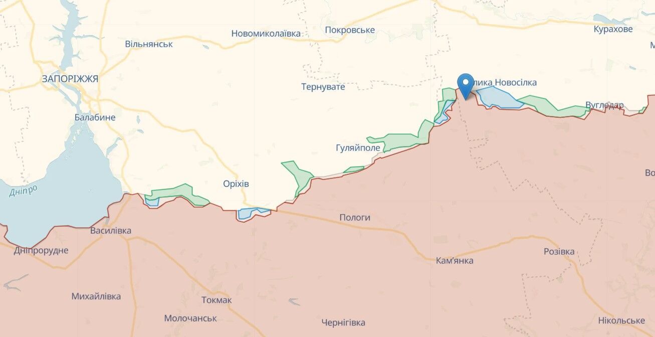 Лінія фронту на Запорізькому напрямі станом на 26 червня 2023 року